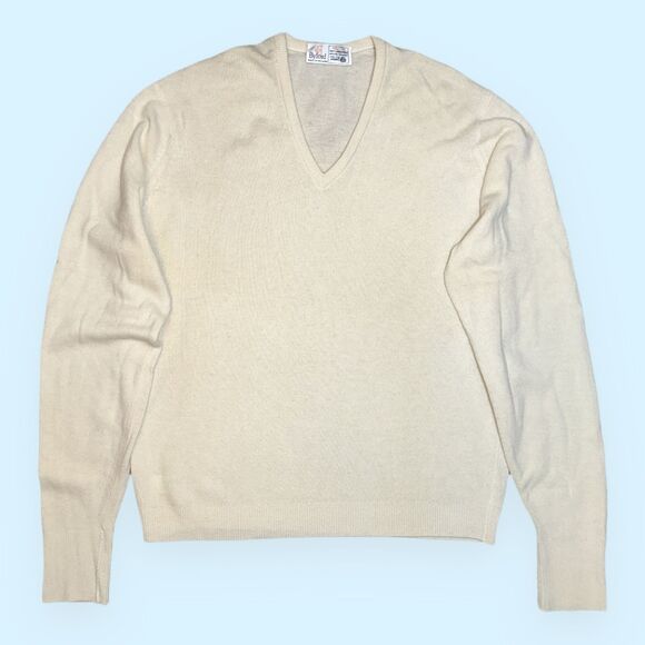 Vintage Byford Lambswool Sweater Mens L 42 V-Neck Made in England - Picture 1 of 12